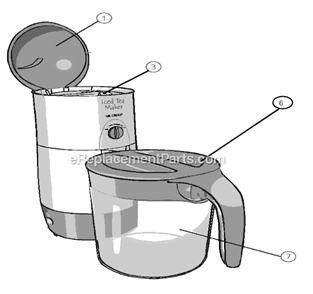 Page A Diagram and Parts List for TM39P  Mr Coffee Tea Brewer